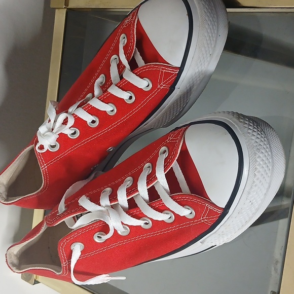 Converse Red Chuck Taylor All Star Low Sneakers Ox Size 10 - Picture 13 of 16